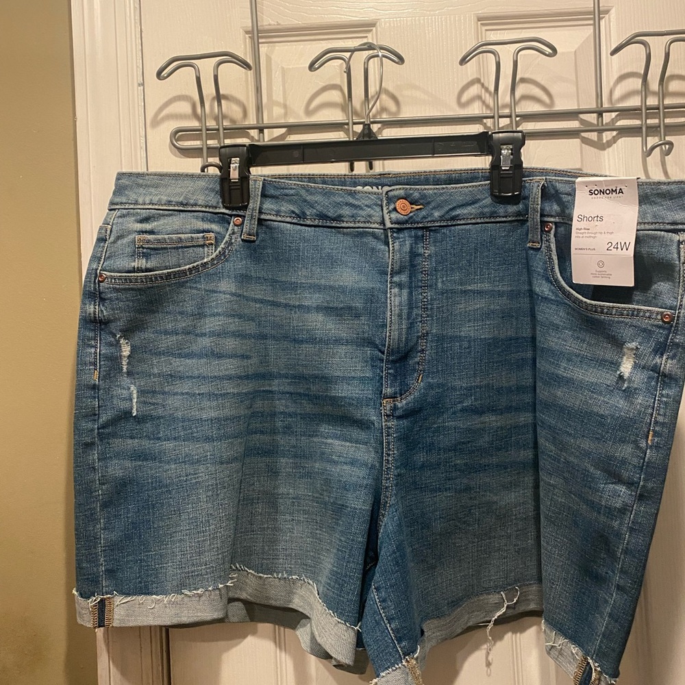 Sonoma NWT Denim Shorts Womens Curvy Short 24W High Rise